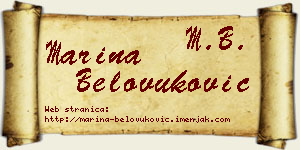 Marina Belovuković vizit kartica